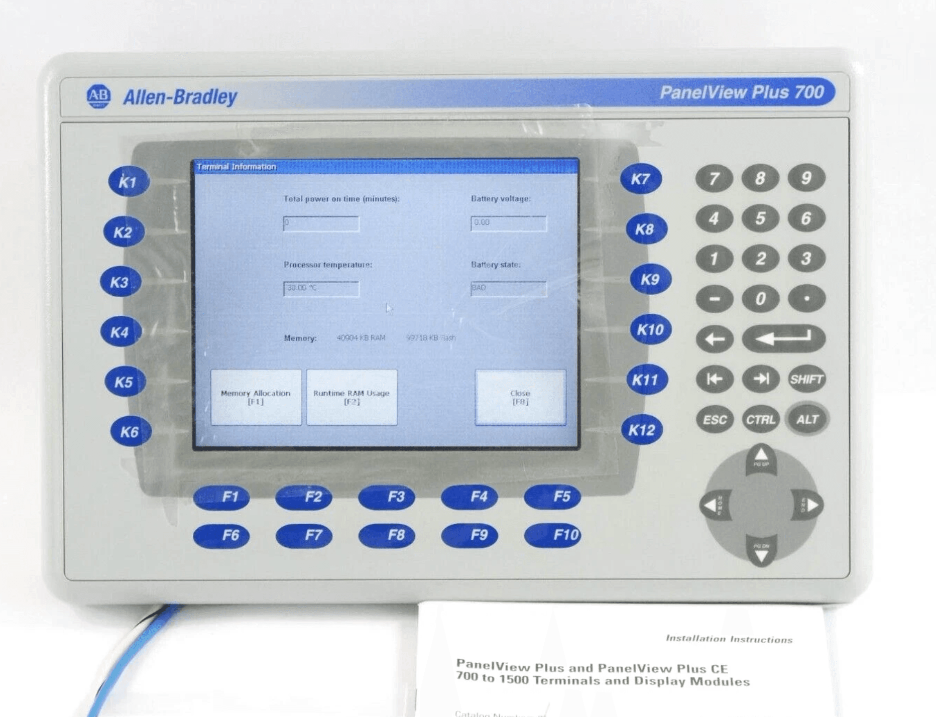 Checking Allen-Bradley HMI runtime diagnostics to verify if parts are truly new