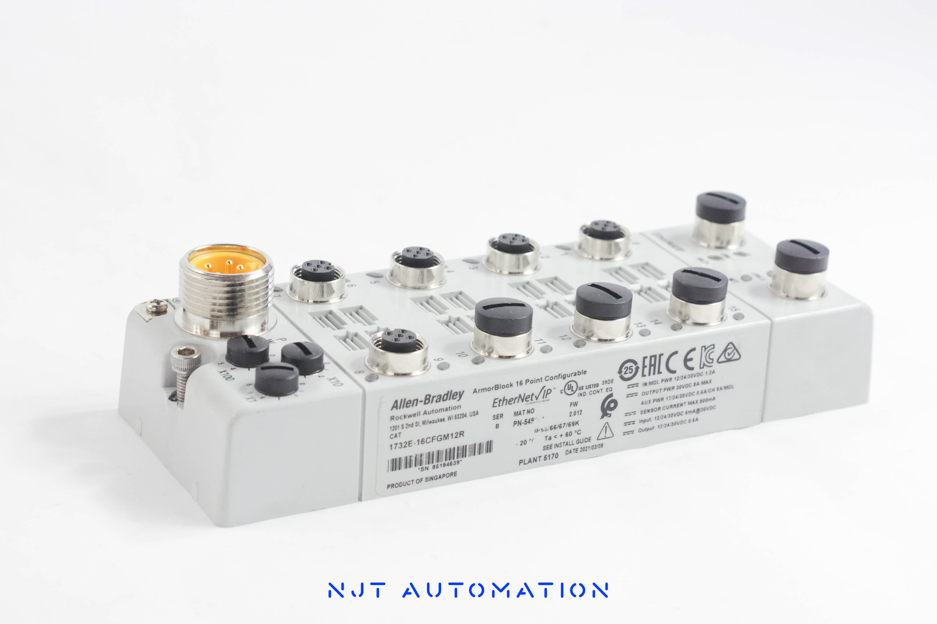 Allen Bradley 1732E-16CFGM12R ArmorBlock I/O – front view