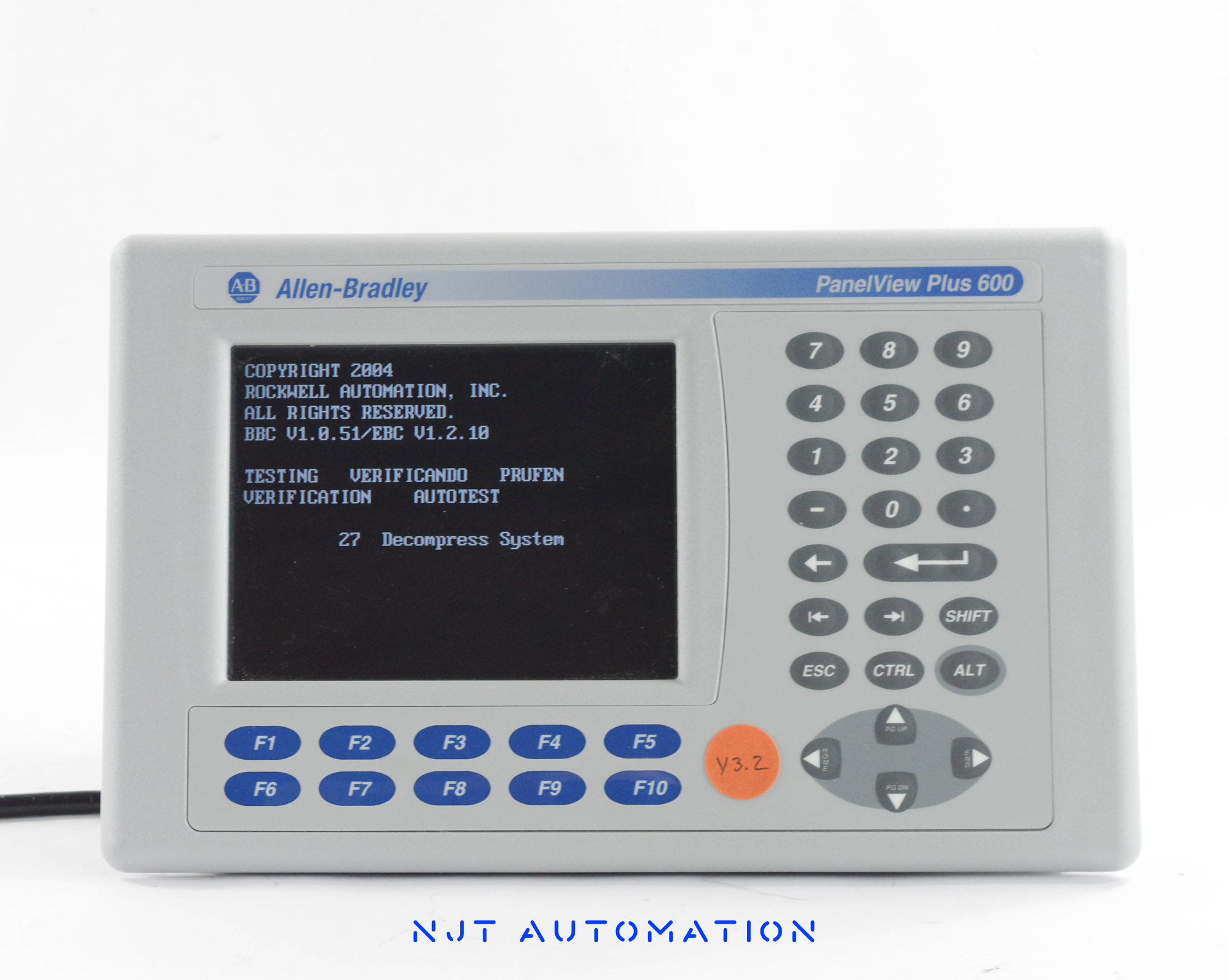 Allen Bradley 2711P-B6C20A PanelView Plus HMI – front view