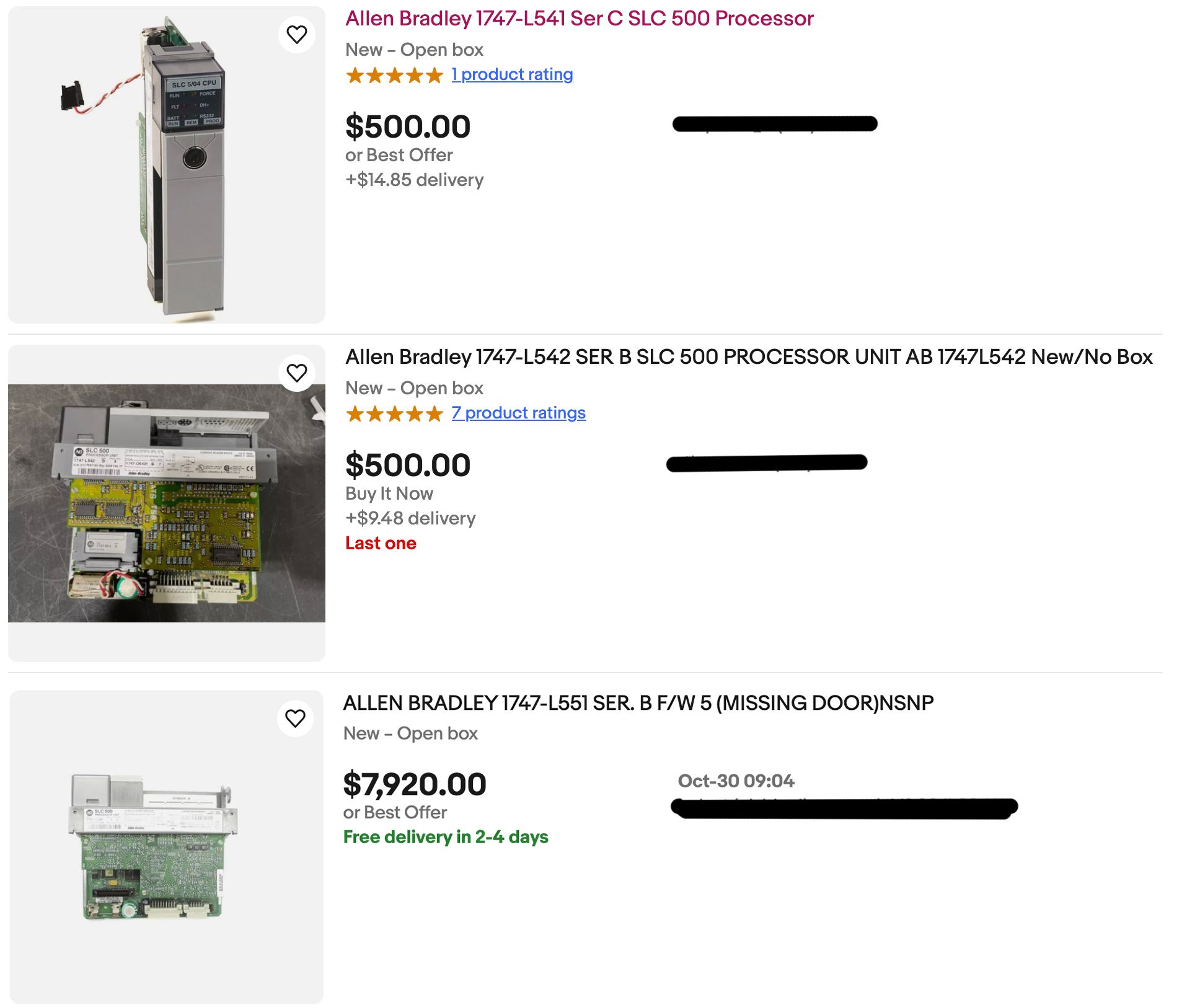1747-L541 PLCs listed as new