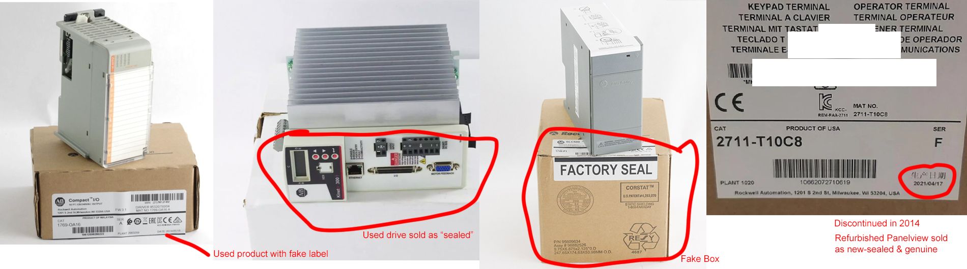Parts with obscured serial numbers