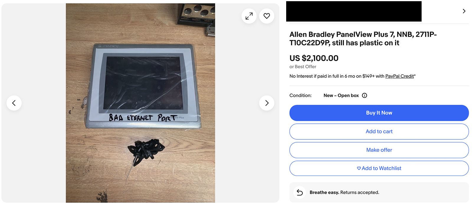 NNB module listed as 'new' on eBay